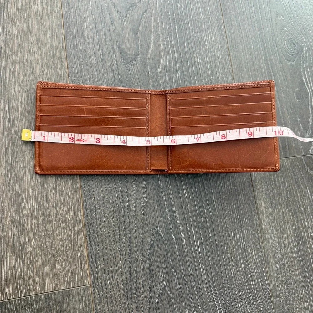 Coach Brown Leather Mens Bifold Wallet Genuine Leather Minimalist Quiet Luxury